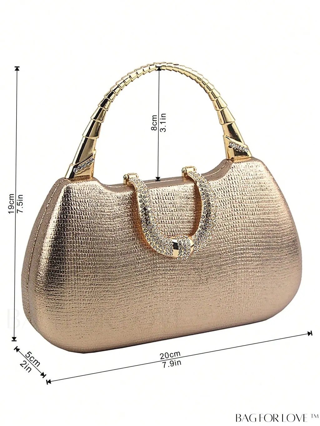 BagForLove - Compact Rhinestone-Adorned Glitter Box Bag