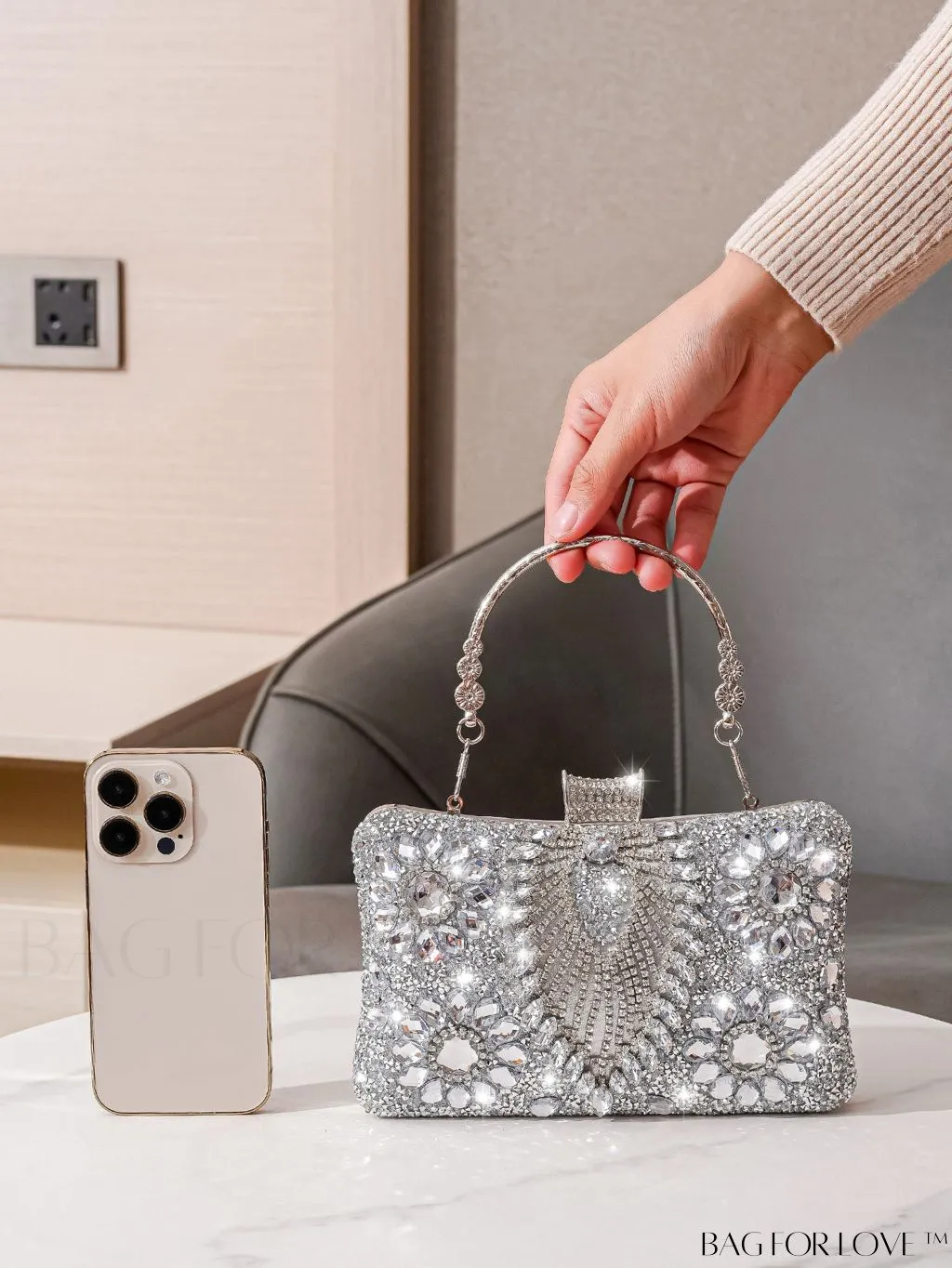 BagForLove - Compact Rhinestone Evening Clutch