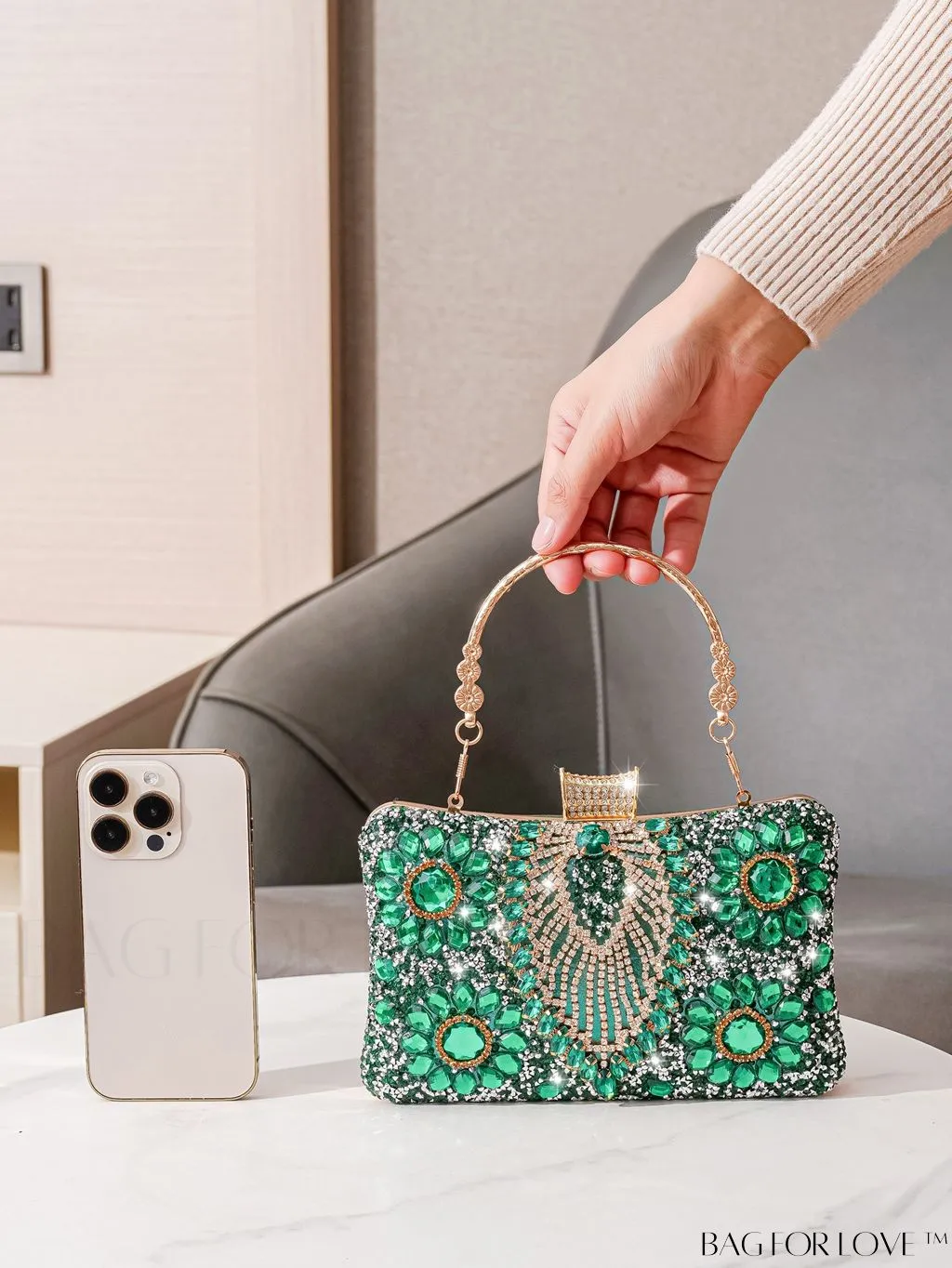 BagForLove - Compact Rhinestone Evening Clutch