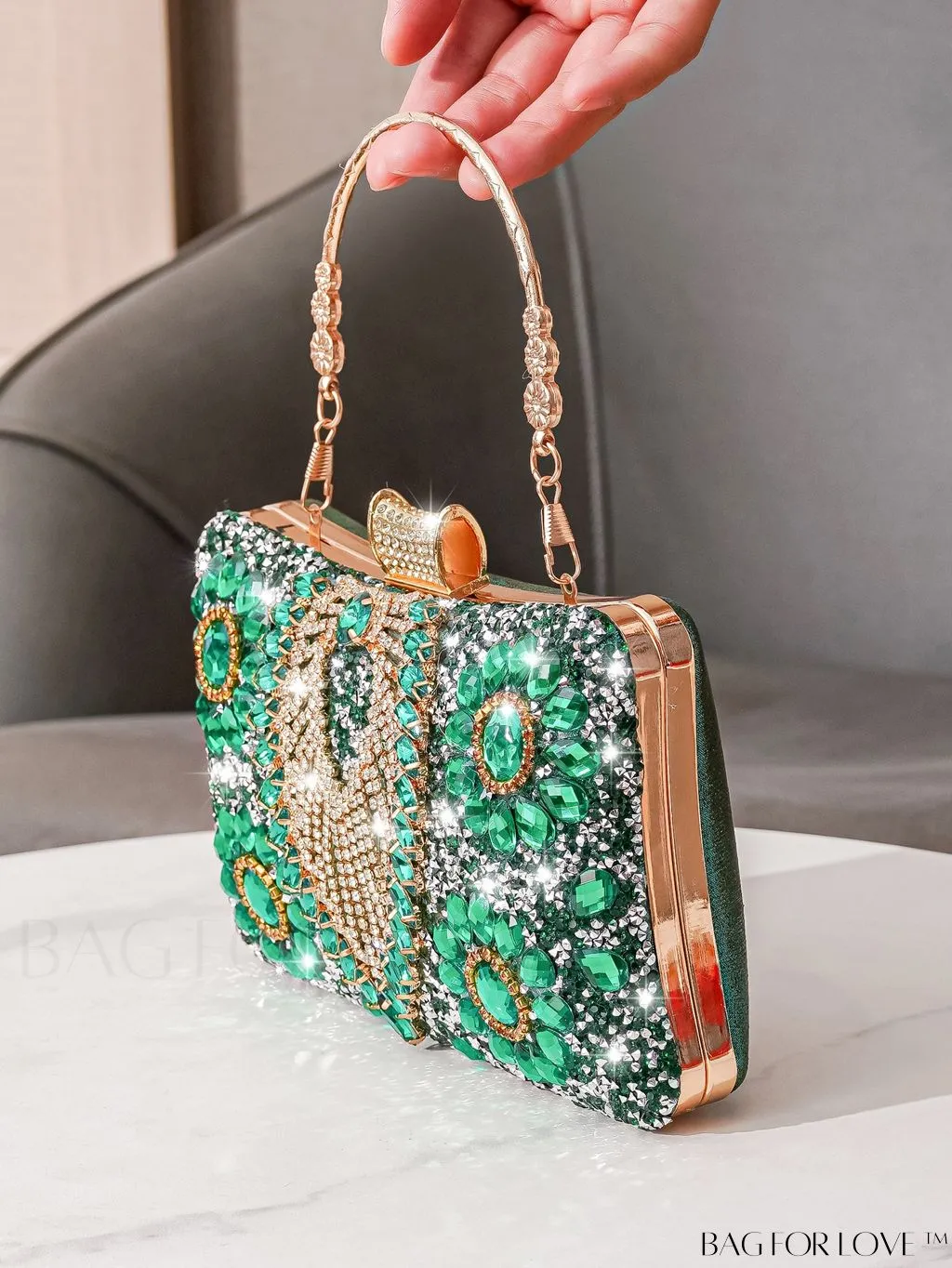 BagForLove - Compact Rhinestone Evening Clutch