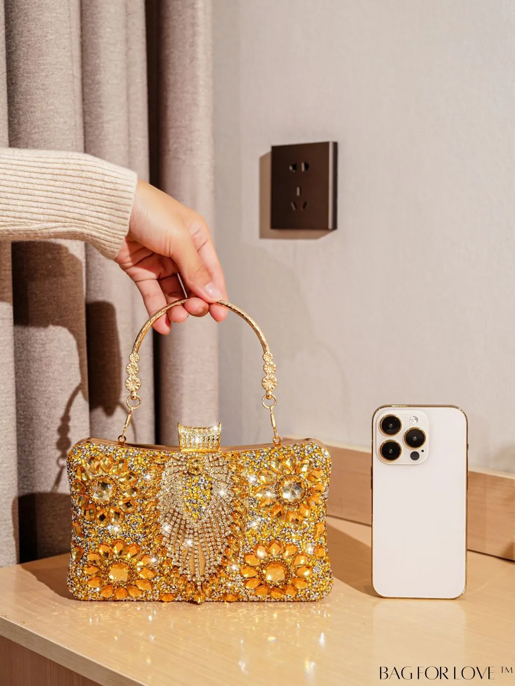 BagForLove - Compact Rhinestone Evening Clutch