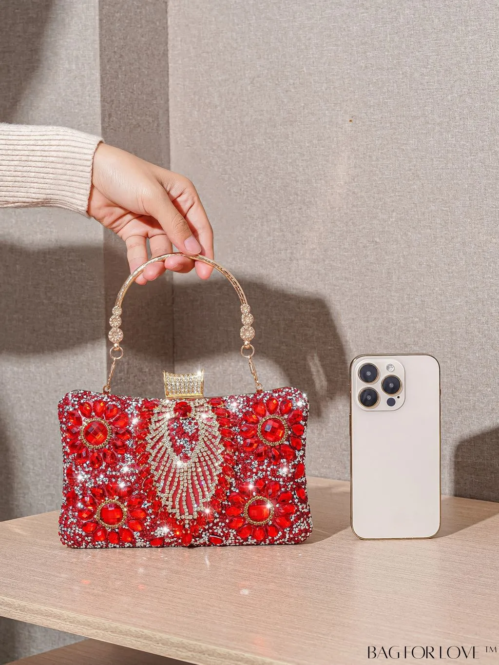 BagForLove - Compact Rhinestone Evening Clutch