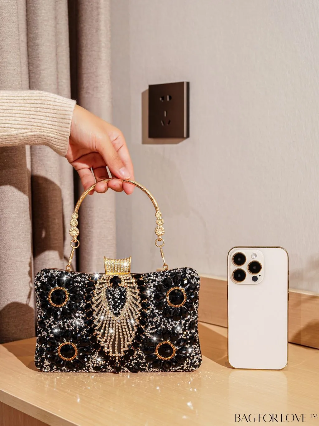 BagForLove - Compact Rhinestone Evening Clutch