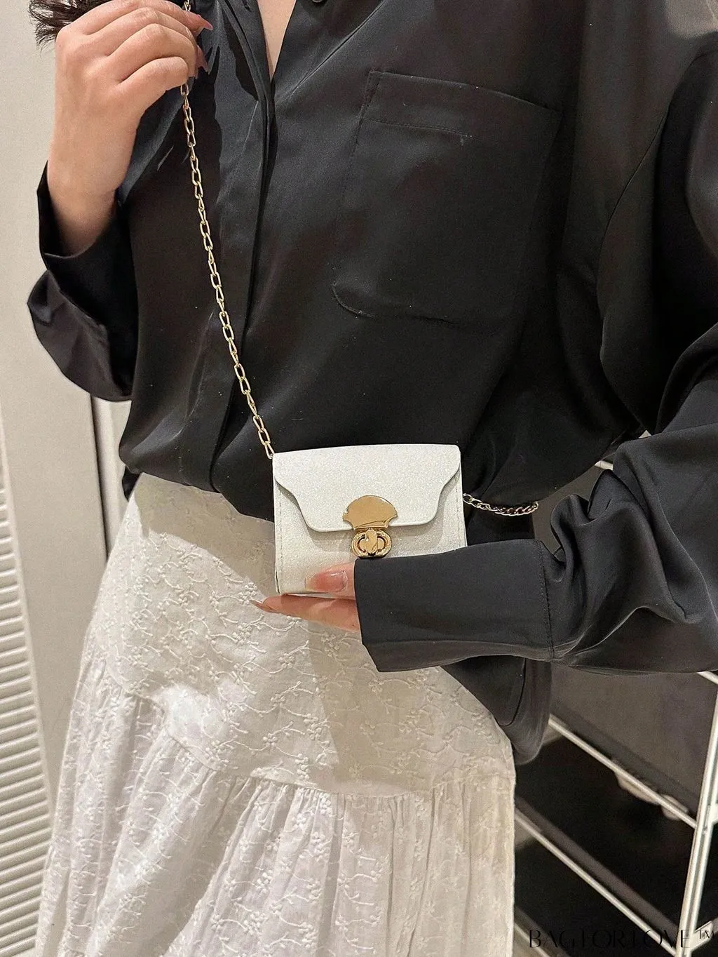 BagForLove - Compact Square Bag with Twist Lock and Chain Strap