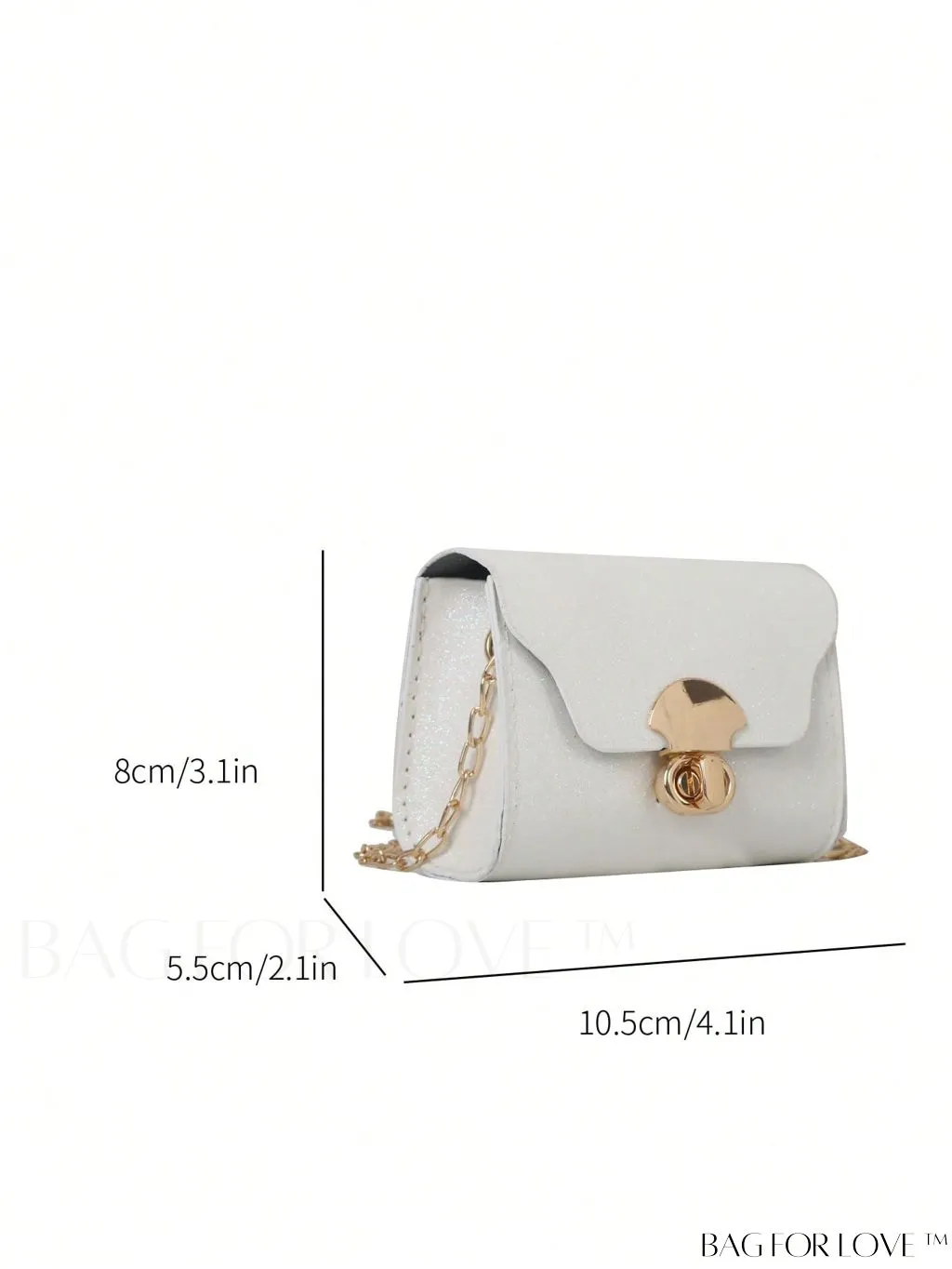 BagForLove - Compact Square Bag with Twist Lock and Chain Strap