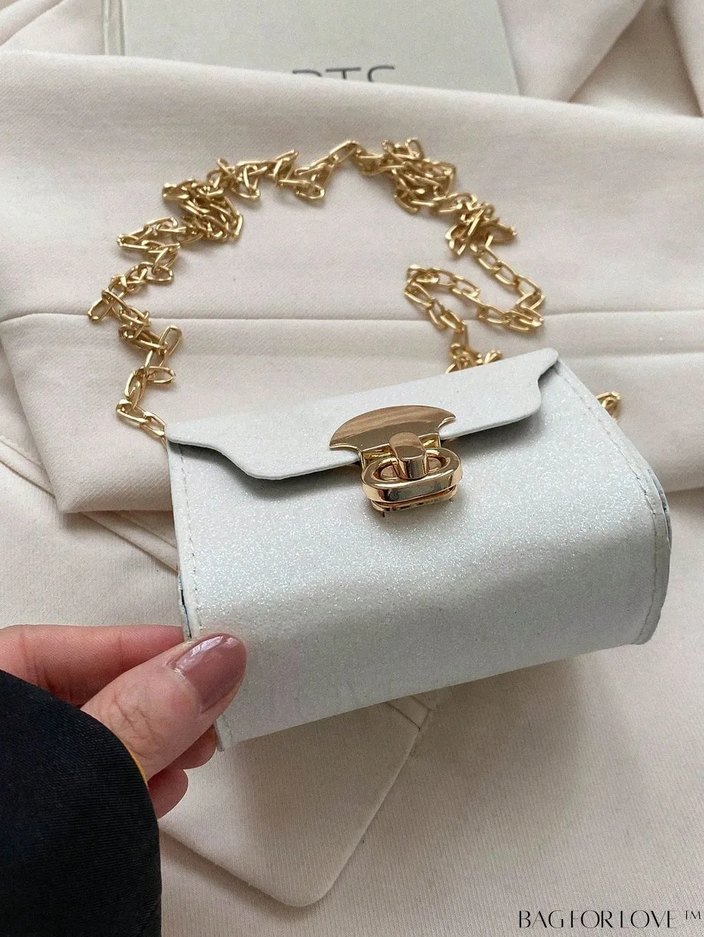 BagForLove - Compact Square Bag with Twist Lock and Chain Strap