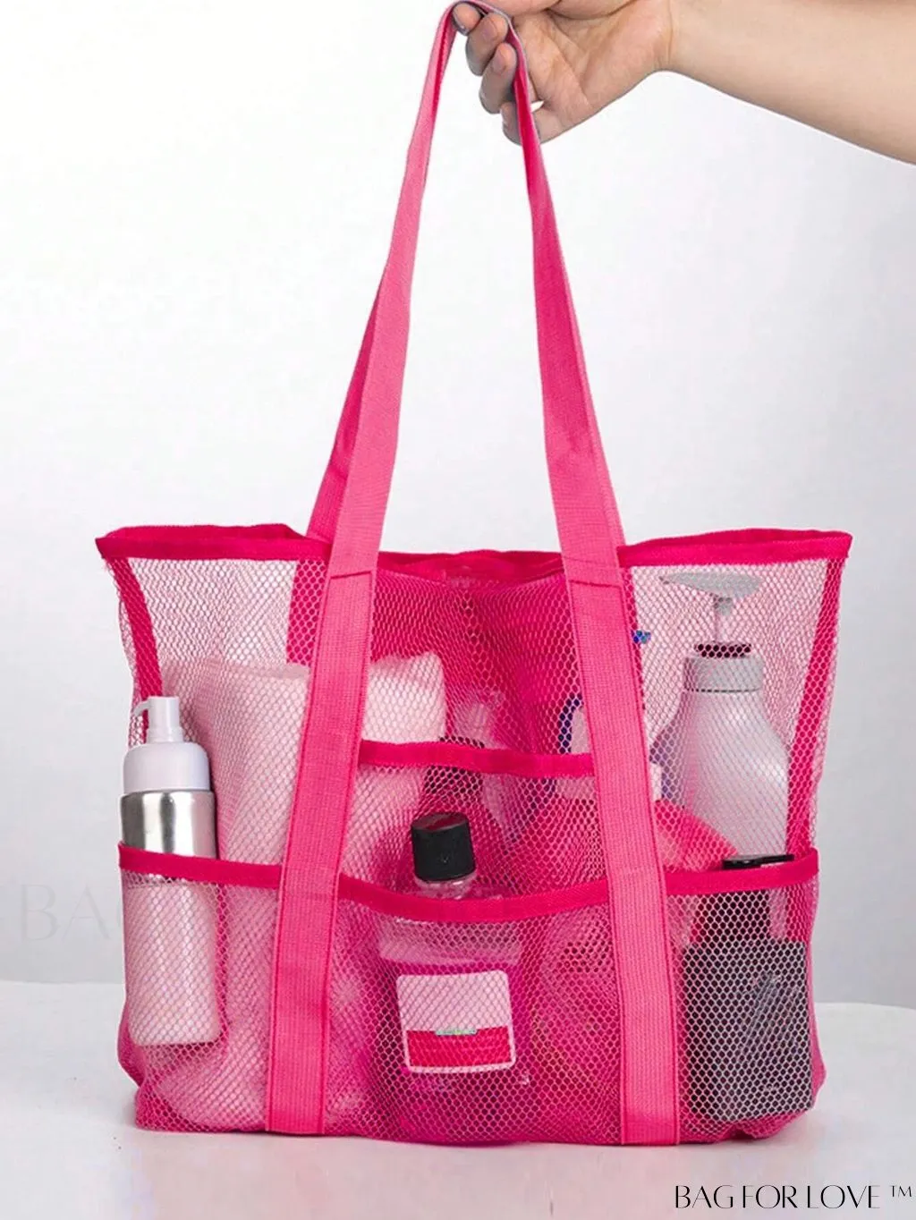 BagForLove - Large Capacity Mesh Beach Bag: Shoulder Tote for Outdoor & Pool
