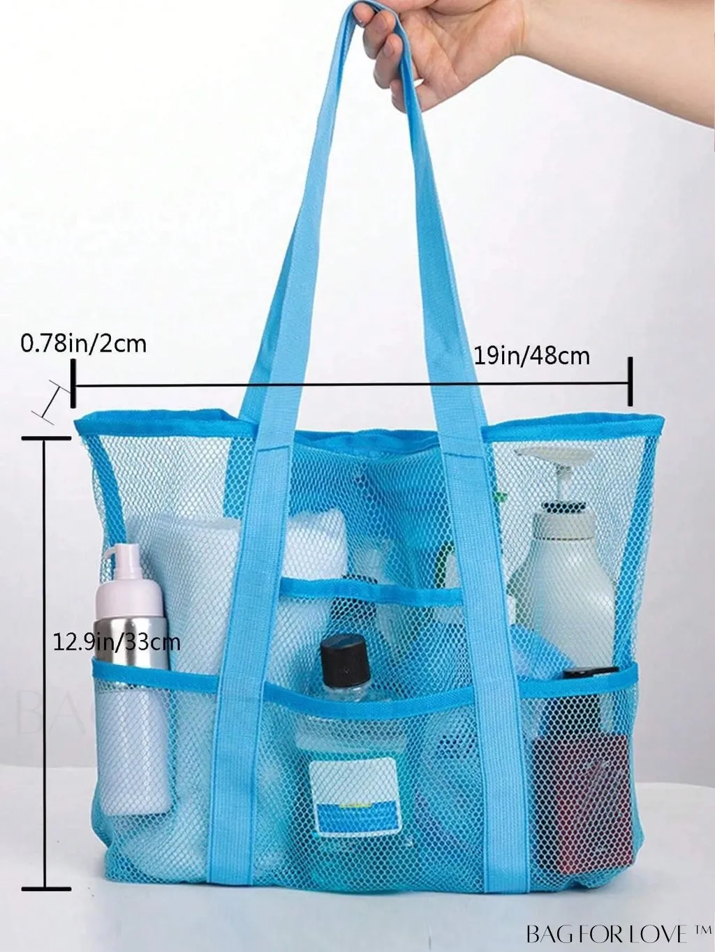 BagForLove - Large Capacity Mesh Beach Bag: Shoulder Tote for Outdoor & Pool