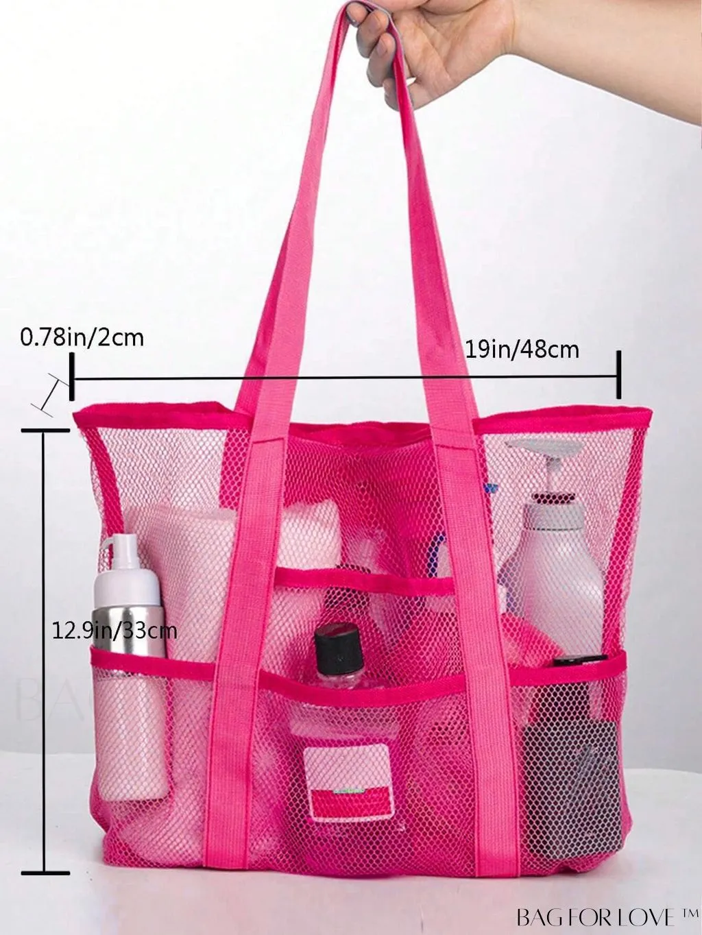 BagForLove - Large Capacity Mesh Beach Bag: Shoulder Tote for Outdoor & Pool