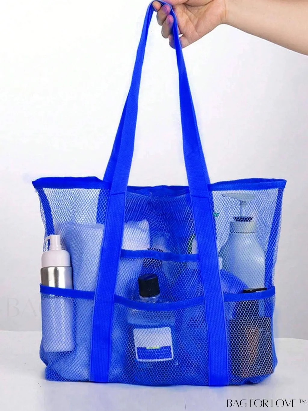 BagForLove - Large Capacity Mesh Beach Bag: Shoulder Tote for Outdoor & Pool