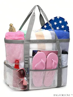 BagForLove - Large Capacity Mesh Beach Bag: Shoulder Tote for Outdoor & Pool