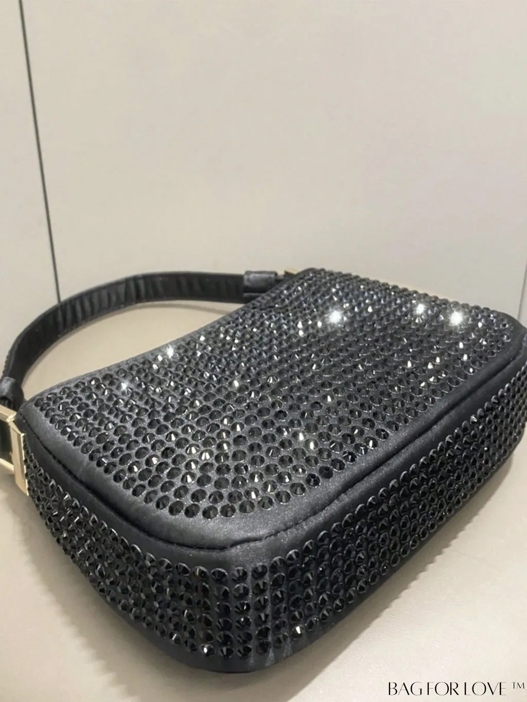 BagForLove - Luxury Rhinestone Evening Clutch - Designer Handbag with Shiny Shoulder Strap