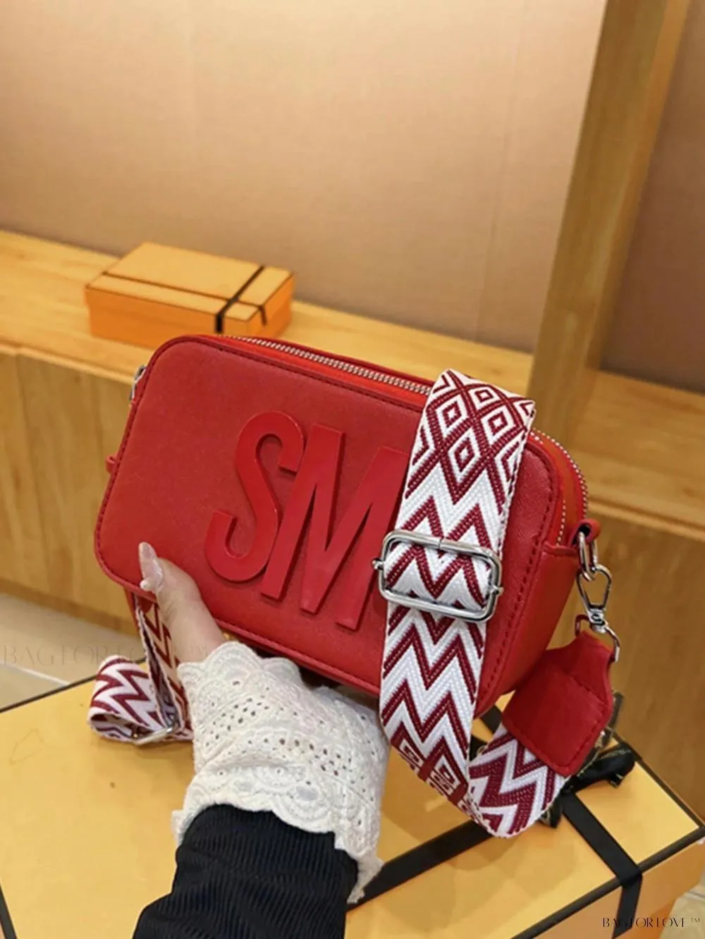 BagForLove - Stylish Multi-Compartment Shoulder Bag with Letter Decor