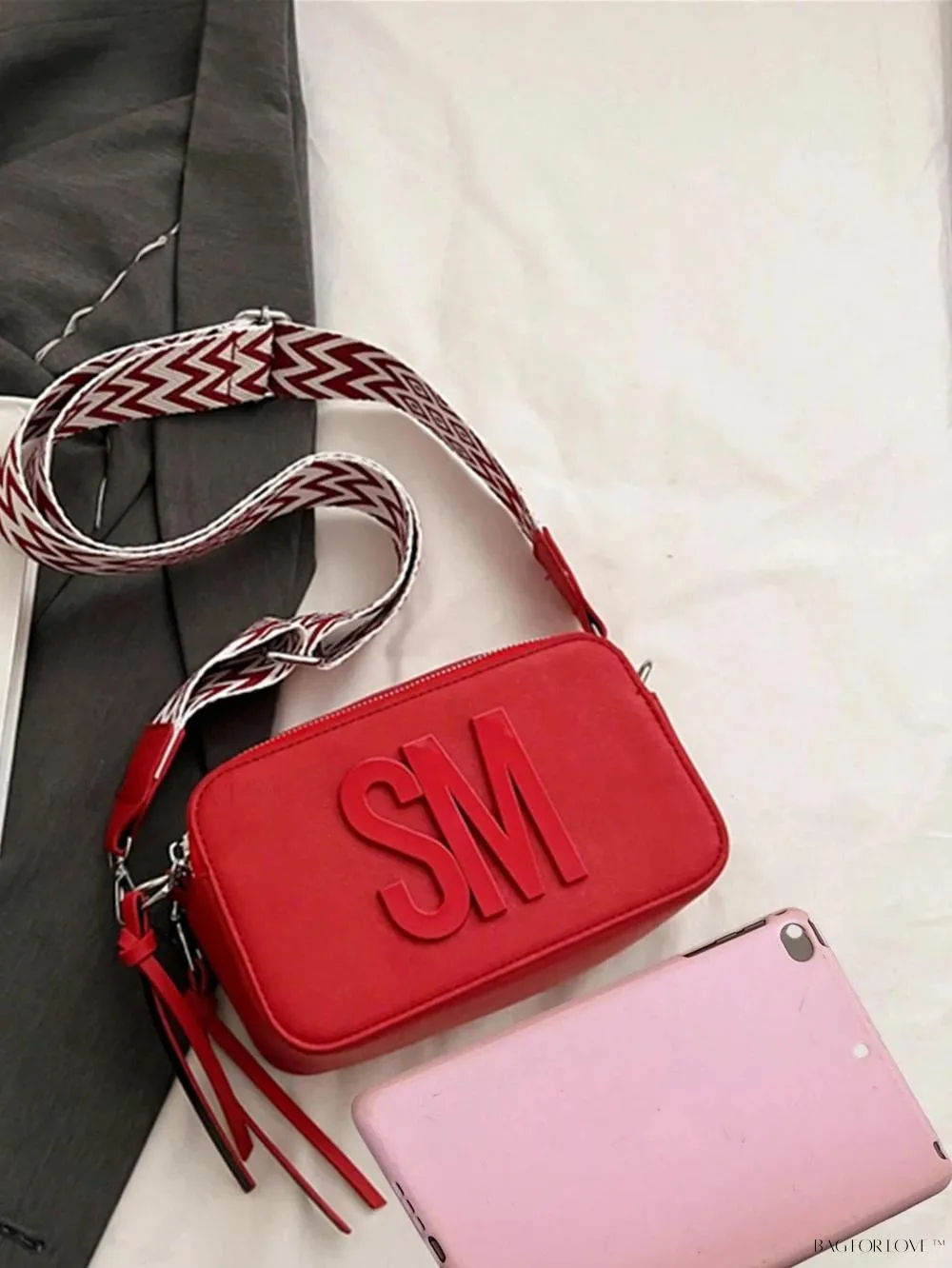 BagForLove - Stylish Multi-Compartment Shoulder Bag with Letter Decor