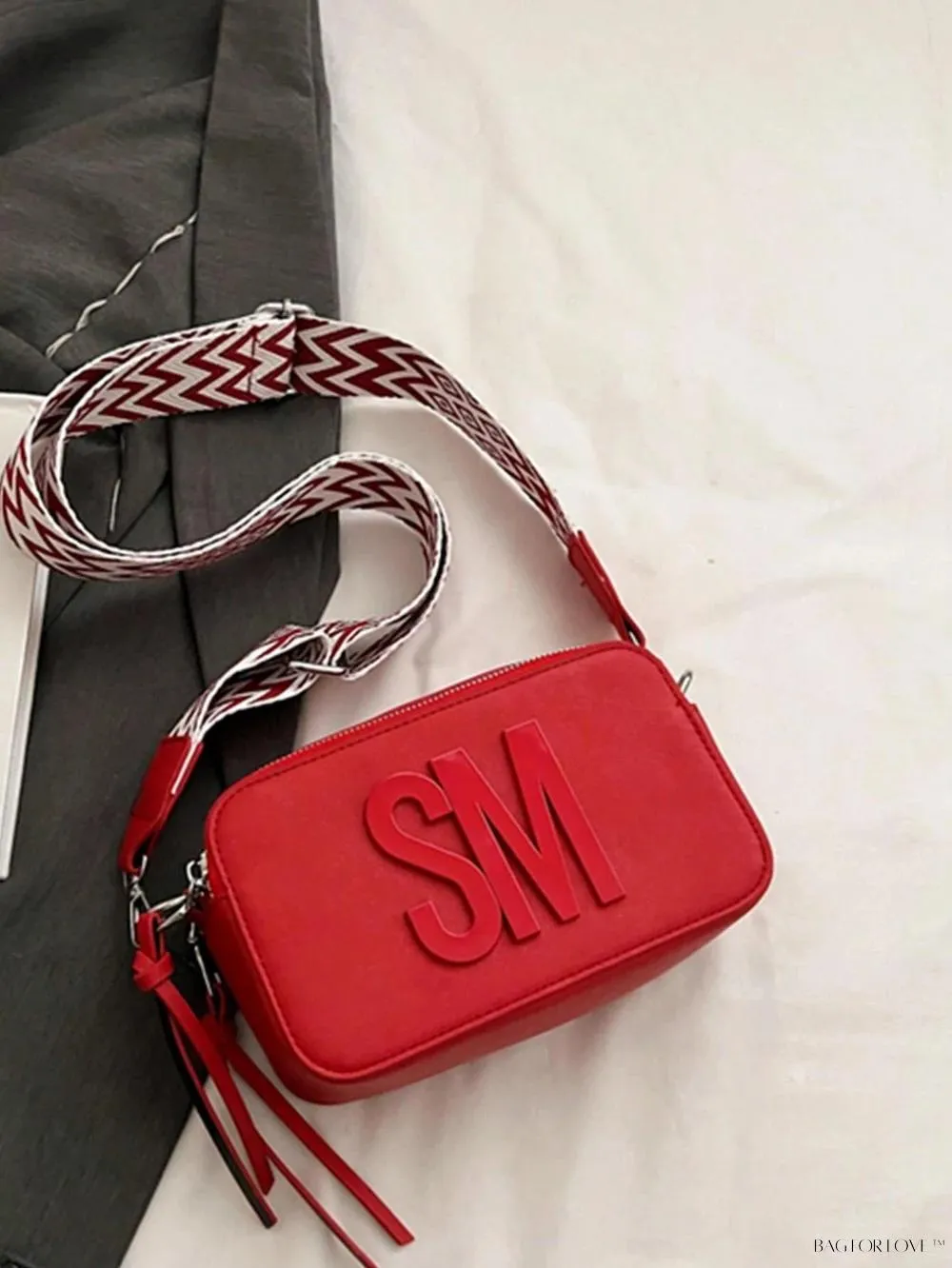 BagForLove - Stylish Multi-Compartment Shoulder Bag with Letter Decor