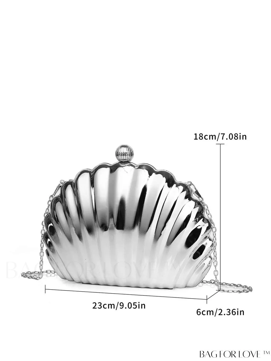 BagForLove - Stylish Silver Dome Party Bag - Compact and Trendy Design