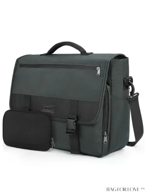 BagForLove - Waterproof Messenger Bag: 15.6 Inch Laptop Briefcase with Cable Organizer - Office & College