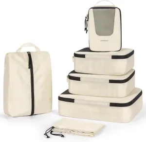 BAGSMART Compression Packing Cubes for Travel, 6 Set/4 Set Packing Cubes for Suitcases, Compression Suitcase Organizer Bags Set for Travel Essentials, Lightweight Packing Organizers