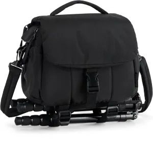 BAGSMART Small Camera Bag, DSLR Camera Case for Camera Lens & Accessories, Ultra-Light Compact Crossbody Camcorder Bags with Rain Cover/Tripod Straps, Black