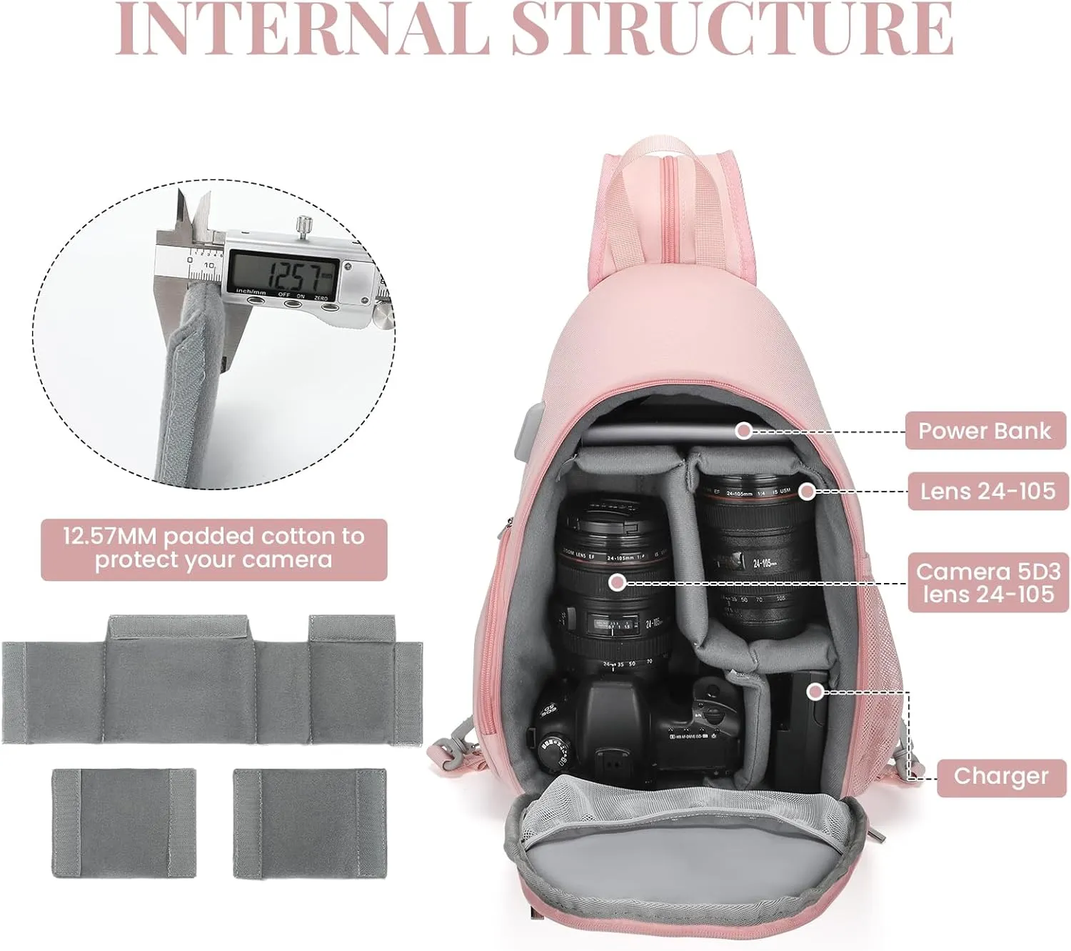 BAIGIO Camera Sling Bag Small Camera Backpack for Photographers,Waterproof Camera Crossbody Bag Travel Caemra Backpack for DSLR SLR Mirrorless Camera