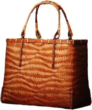 Bamboo Woven Bag Creative Bamboo Handmade Bags Women's Tote Beach Bags Beach Vacation Bag
