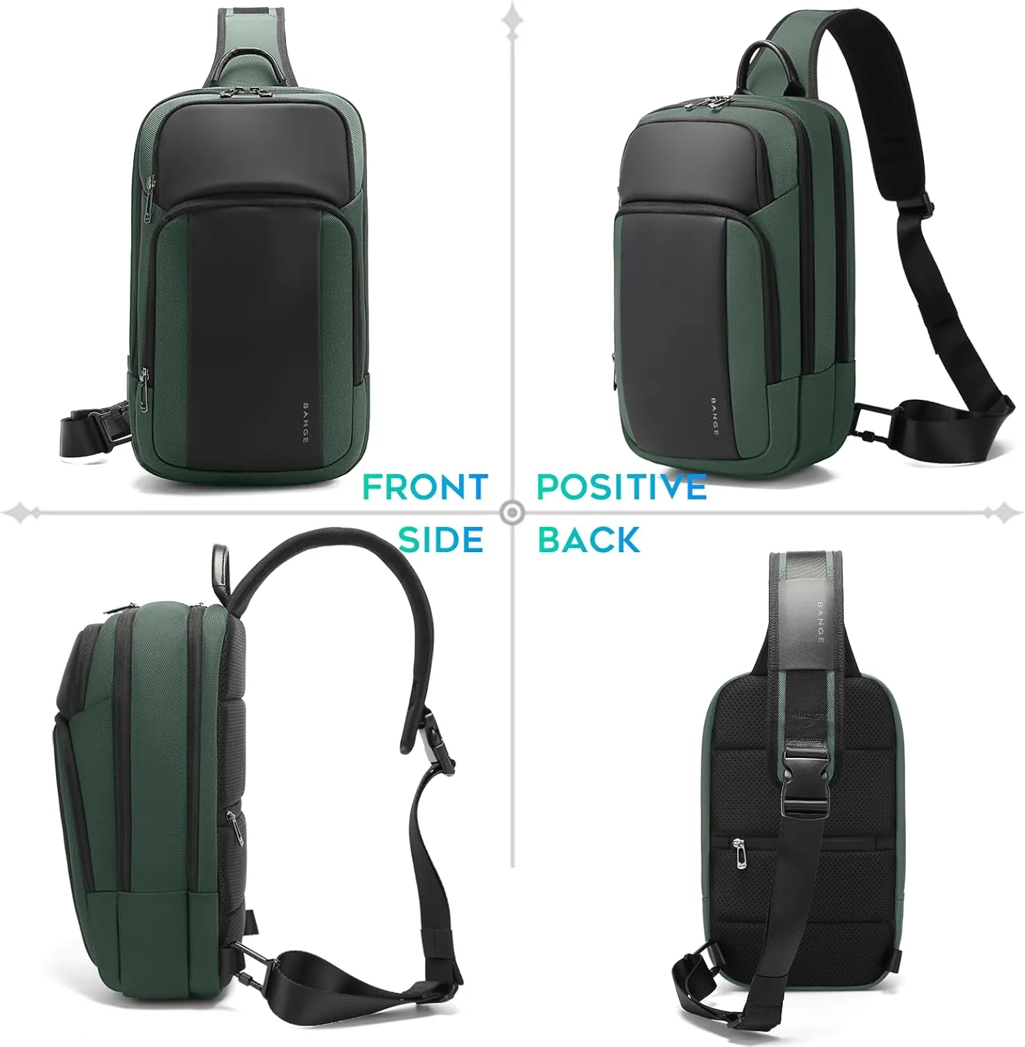 BANGE large Sling Backpack, Men Crossbody Bag, Men's Shoulder Bag for Travel and Work, Casual Cross Body Bag for Men and Women