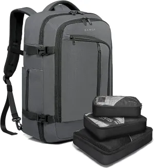 BANGE Travel Overnight Backpack,40-Liter FAA Flight Approved Weekender Bag Carry on Backpack GREY(with no cubes)…