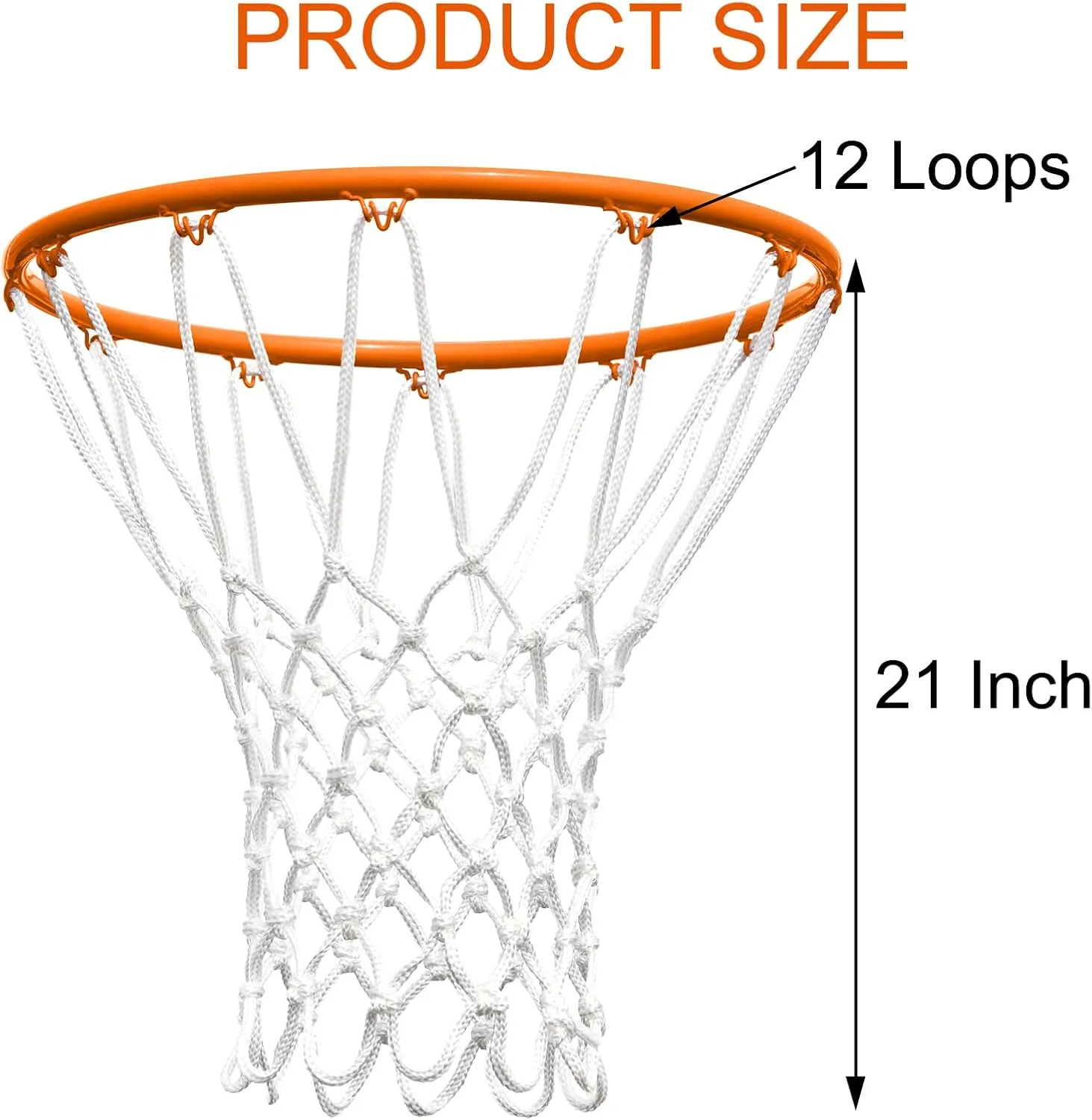 Basketball Net Replacement Outdoor, Upgraded Thickening Heavy Duty, All Weather Anti Whip, Fits Standard Indoor or Outdoor 12 Loops Rim