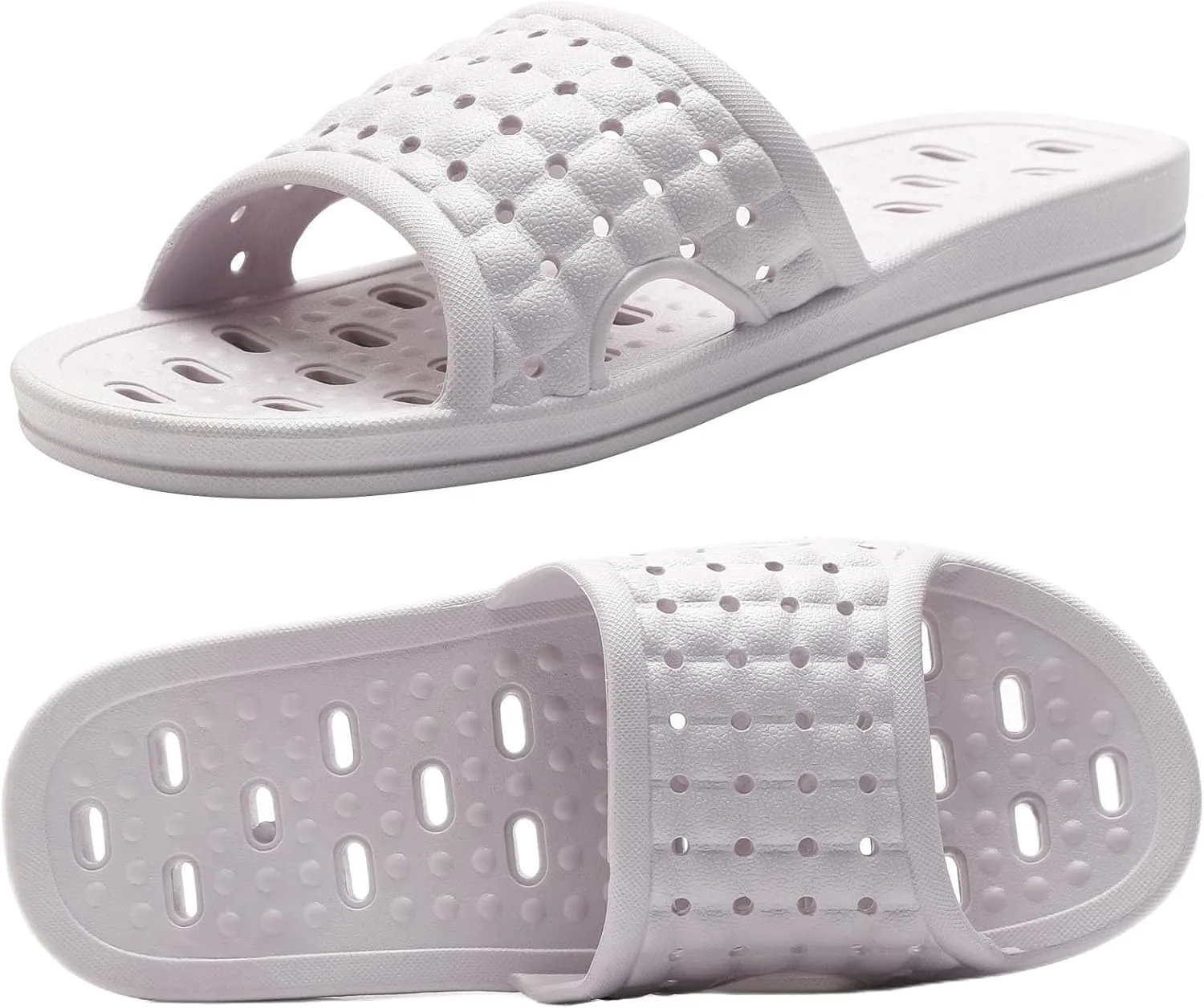 Bath Slippers with Drainage Holes, Quick-Drying Non-Slip Slippers for Home, Dormitory, Bathroom - Unisex