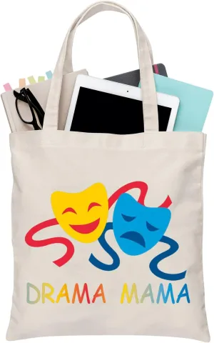 BDPWSS Theater Tote Bags For Actors Actress Gift Comedy Tragedy Mask Gift Theatre Drama Gift Drama Mama Canvas Handbag