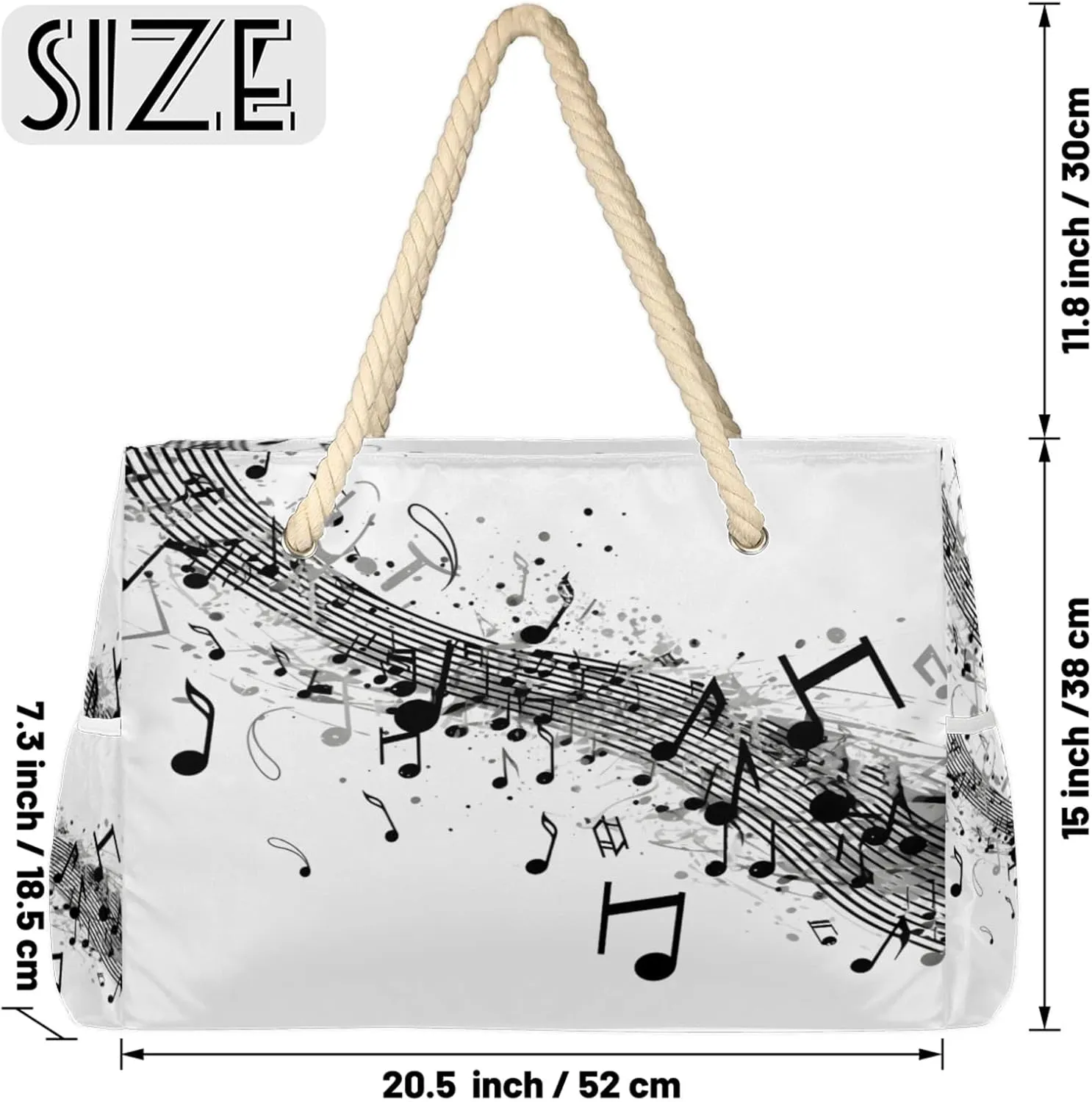 Beach Bags for Women and Men Extra Large Waterproof Sandproof Zipper Travel Tote Bag