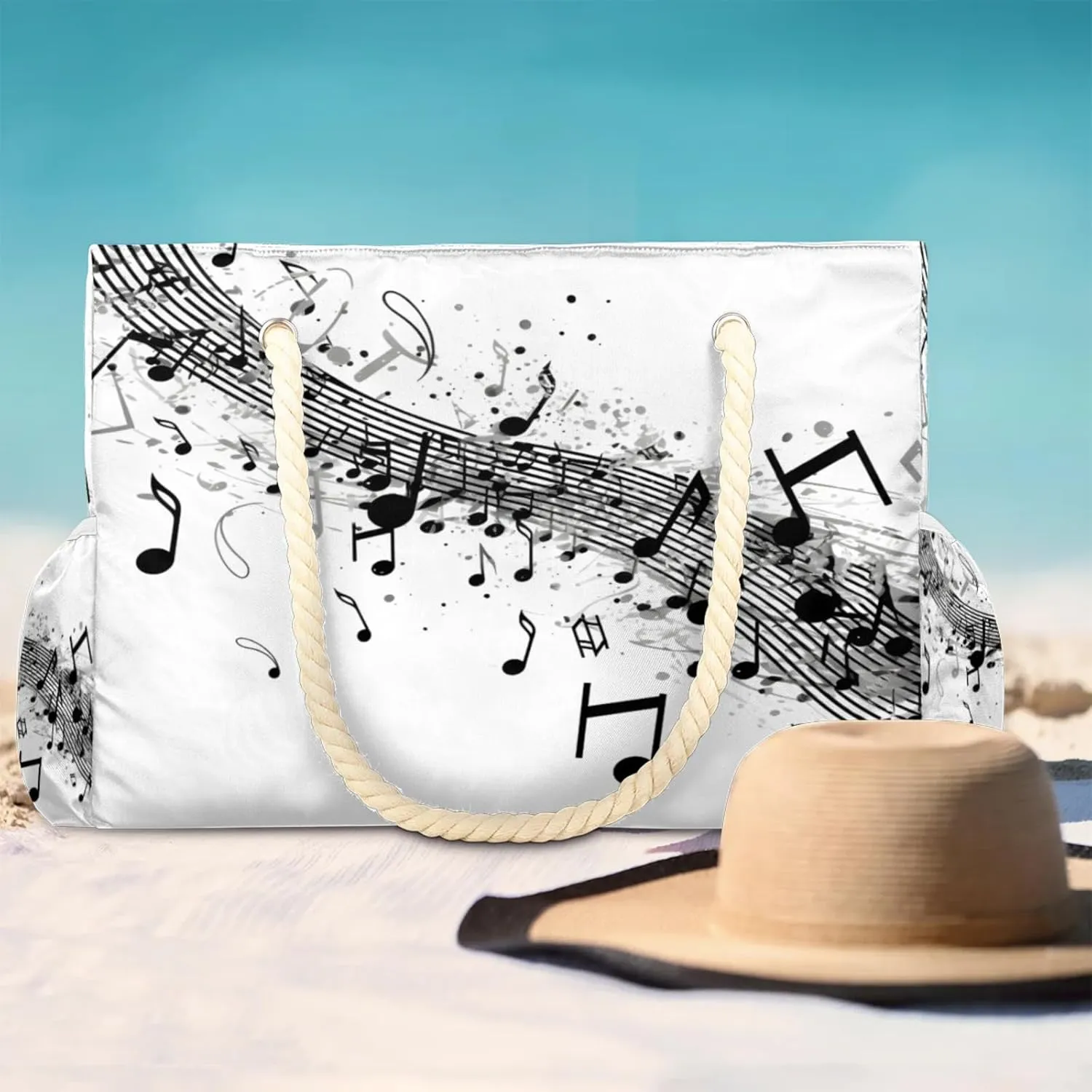 Beach Bags for Women and Men Extra Large Waterproof Sandproof Zipper Travel Tote Bag