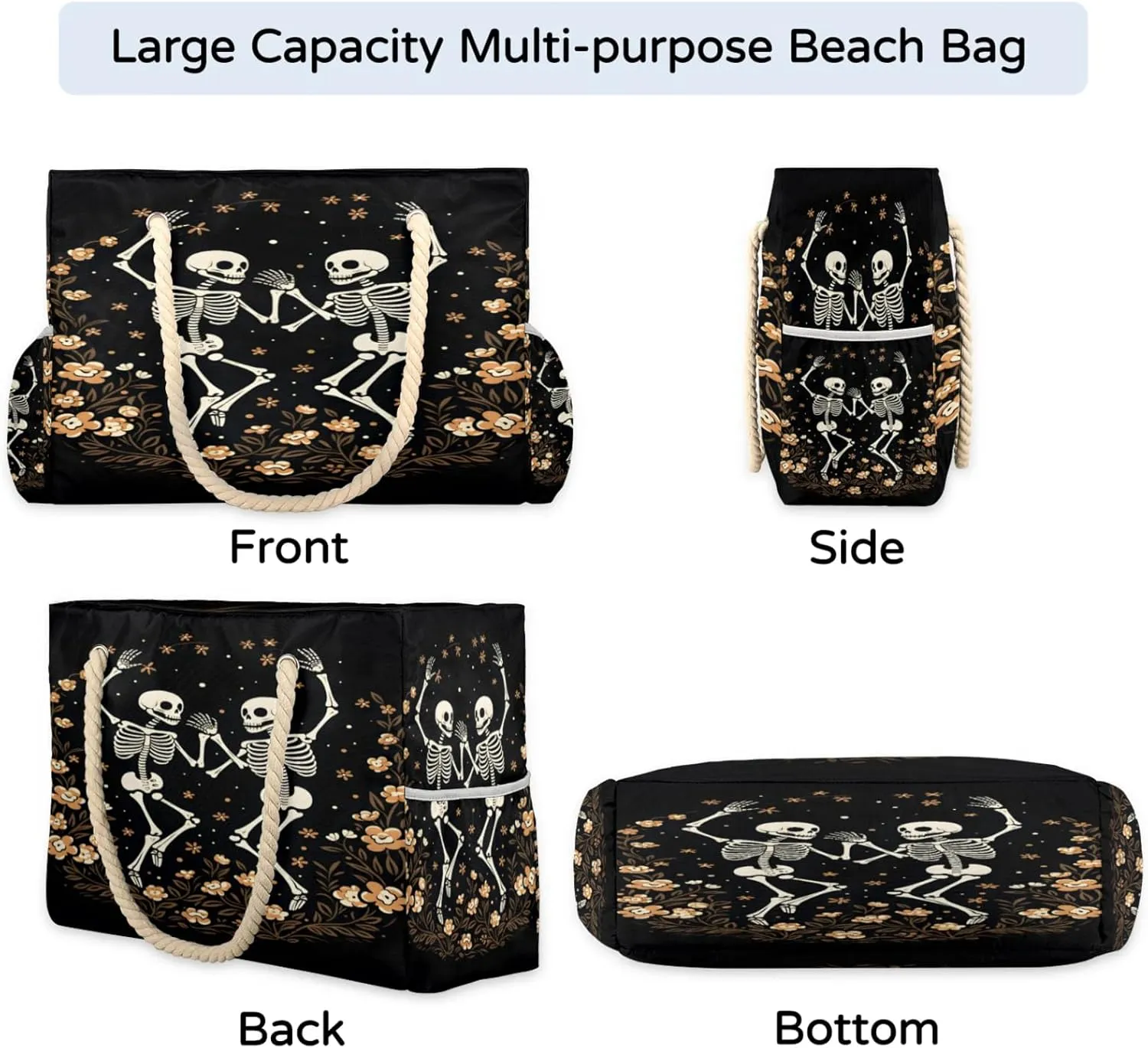 Beach Bags for Women Large Beach Tote Bag, Waterproof Sandproof Swim Pool Bag with Zipper