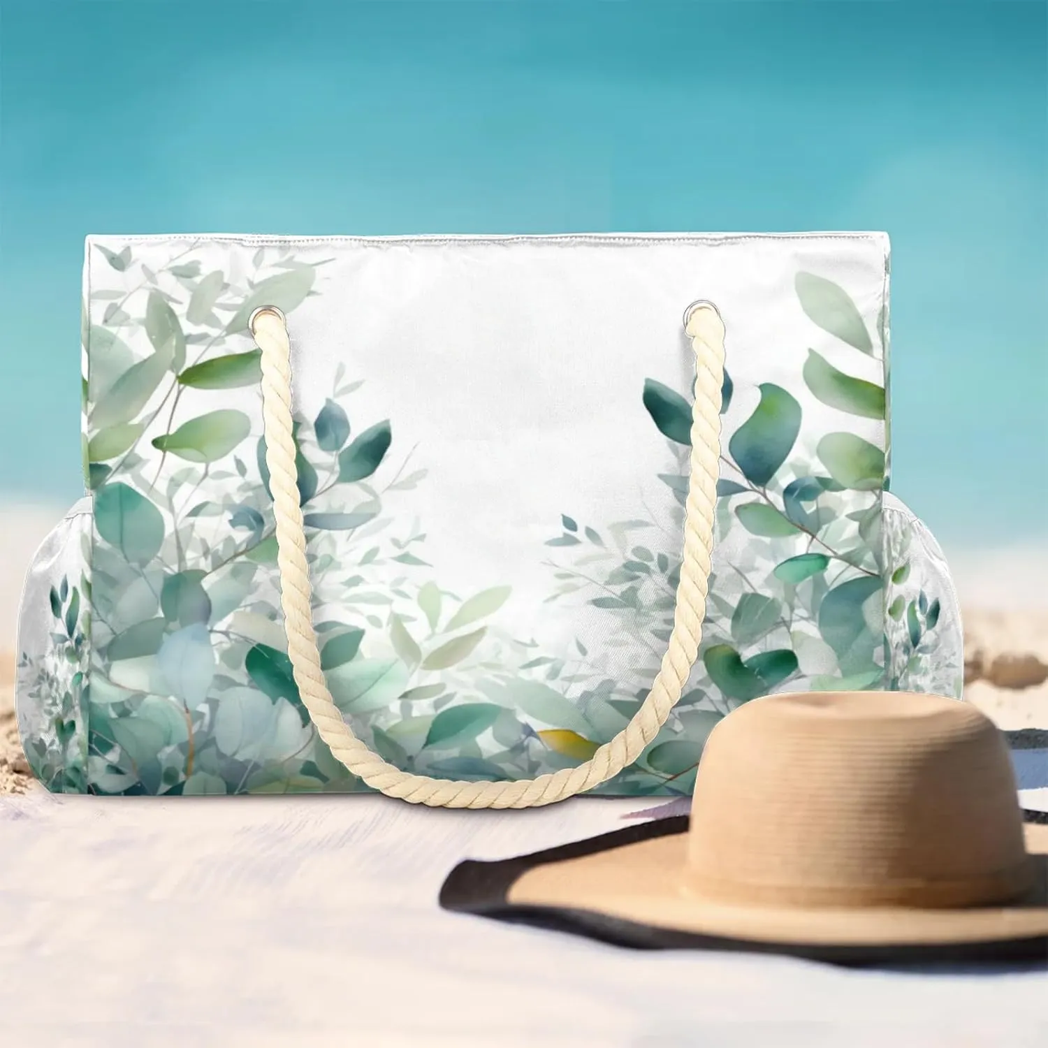 Beach Bags for Women Large Beach Tote Bag, Waterproof Sandproof Swim Pool Bag with Zipper