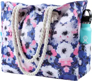 Beach Bags for Women - Large Beach Tote Bag, Women Sandproof Pool Bag for Pool Gym Grocery Travel