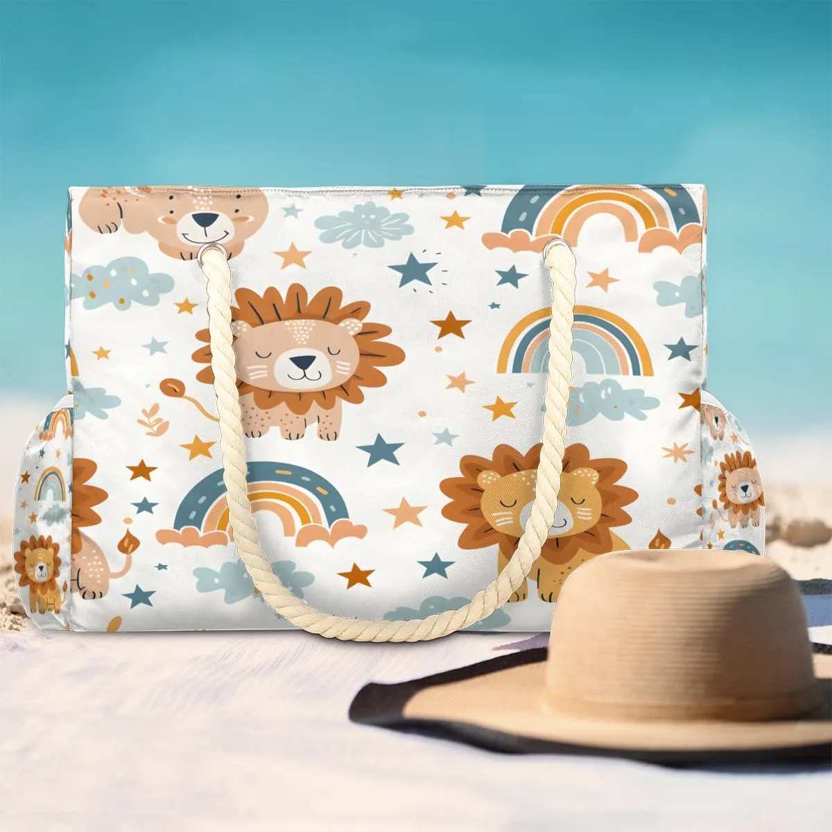 Beach Bags for Women, Large Waterproof Beach Tote Bag for Gym Grocery Travel