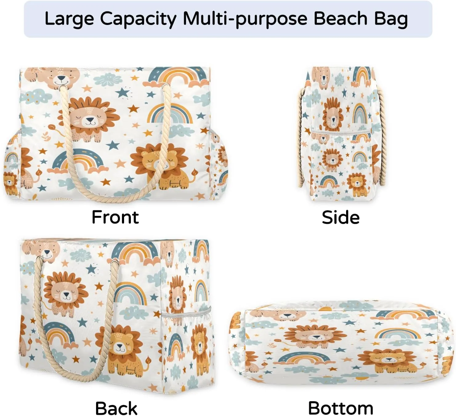 Beach Bags for Women, Large Waterproof Beach Tote Bag for Gym Grocery Travel