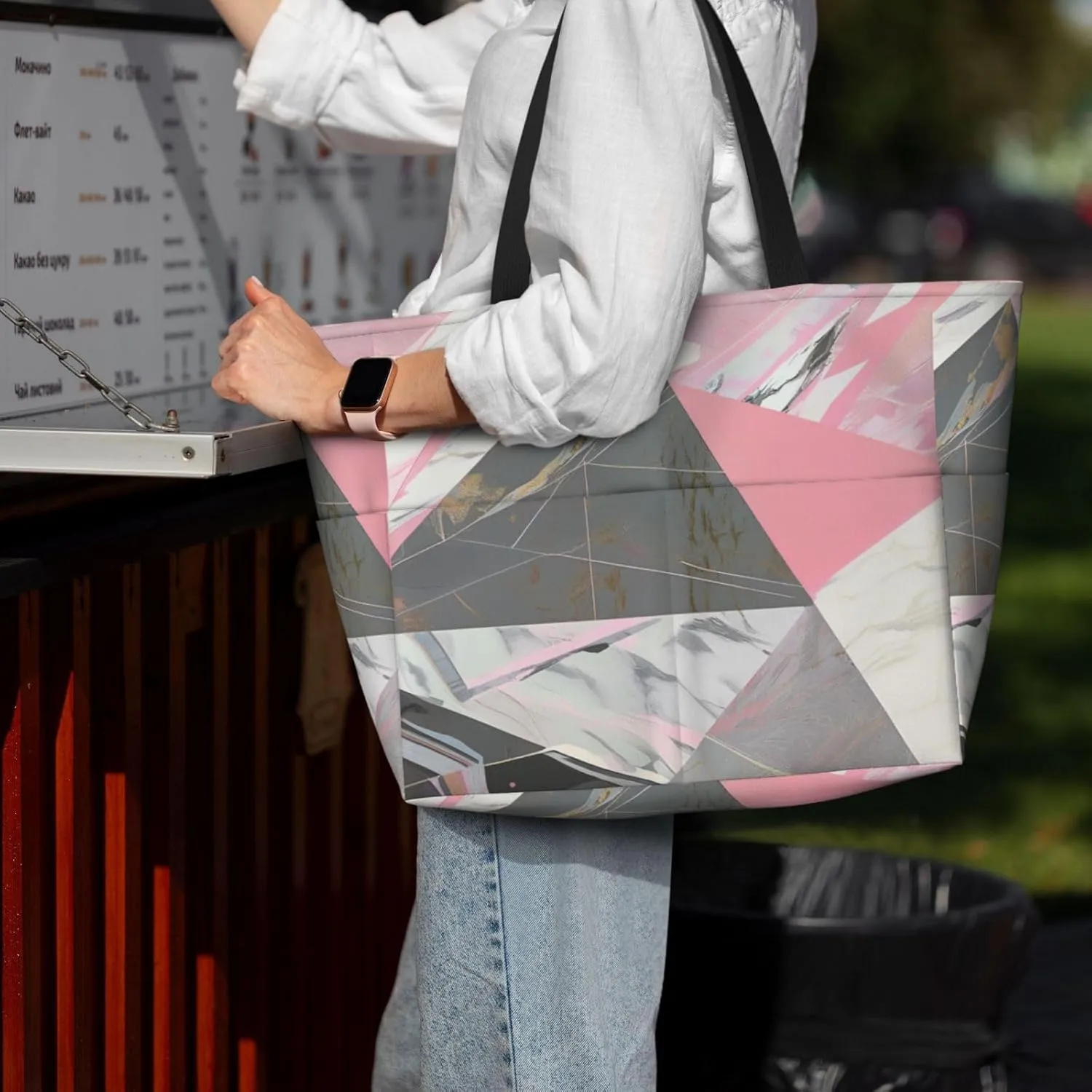 Beach Bags for Women Waterproof Sandproof Tote Bag, Large Beach Bag with Zipper for Gym Travel Vocation