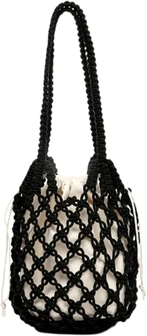 Beach Crochet Bag for Women, Aesthetic Hobo Mesh Woven Tote Simple Modern Trendy Bags for Summer Vacation Picnic Travel
