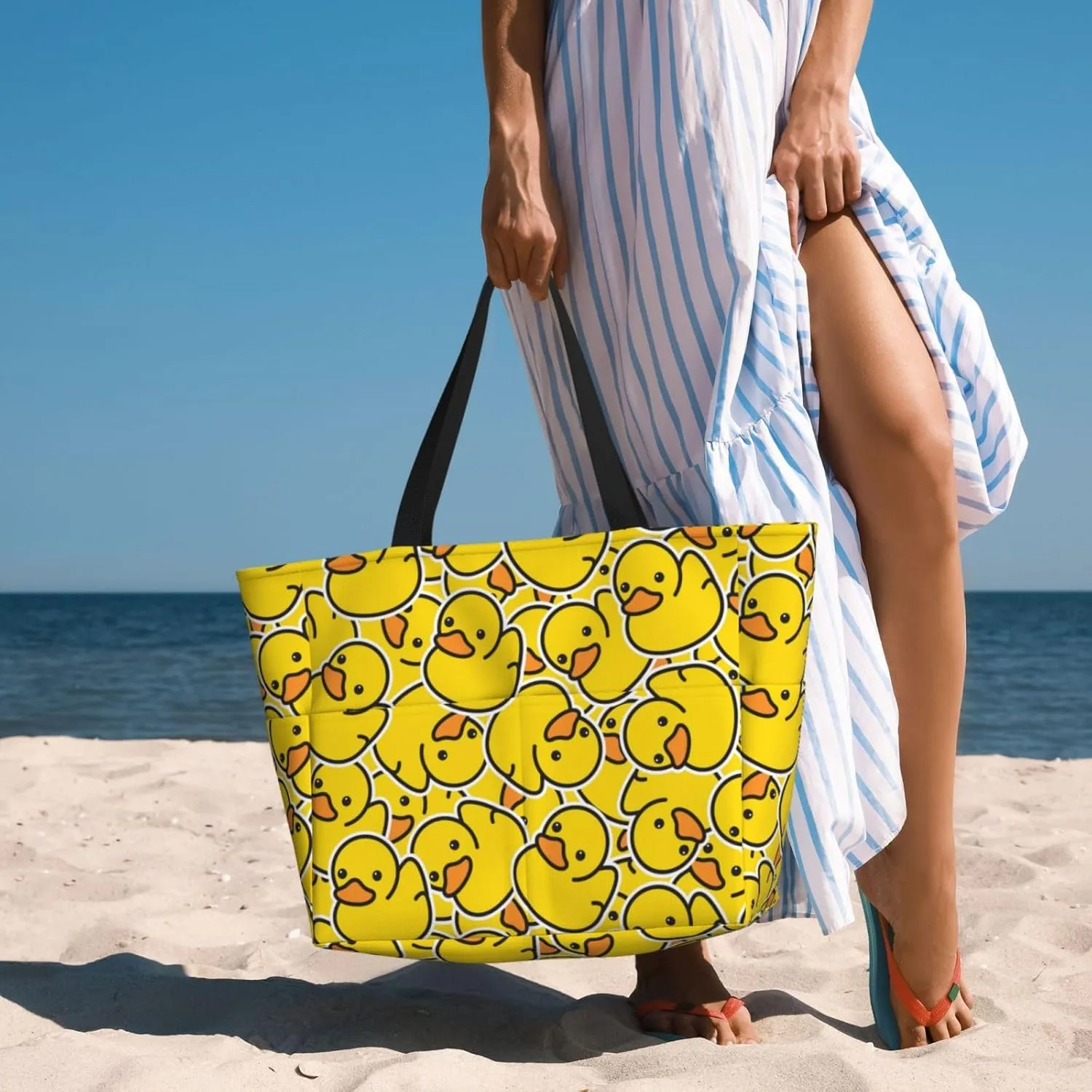 Beach Tote Bag for Women Beach Bag Waterproof and Sandproof Tote Bag with Wet Bag Large Travel Bag for Weekend Travel