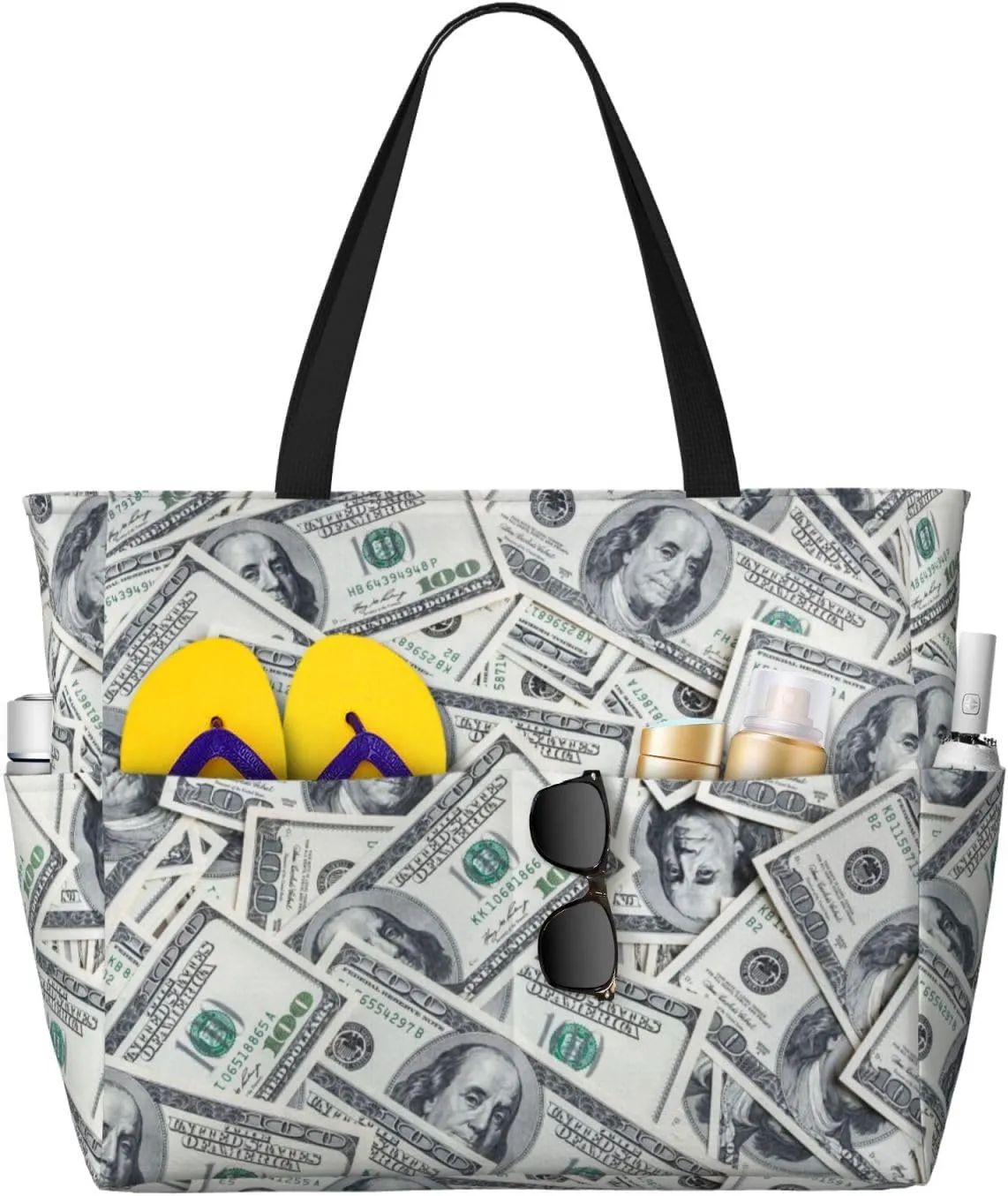 Beach Tote Bag for Women Beach Bag Waterproof and Sandproof Tote Bag with Wet Bag Large Travel Bag for Weekend Travel