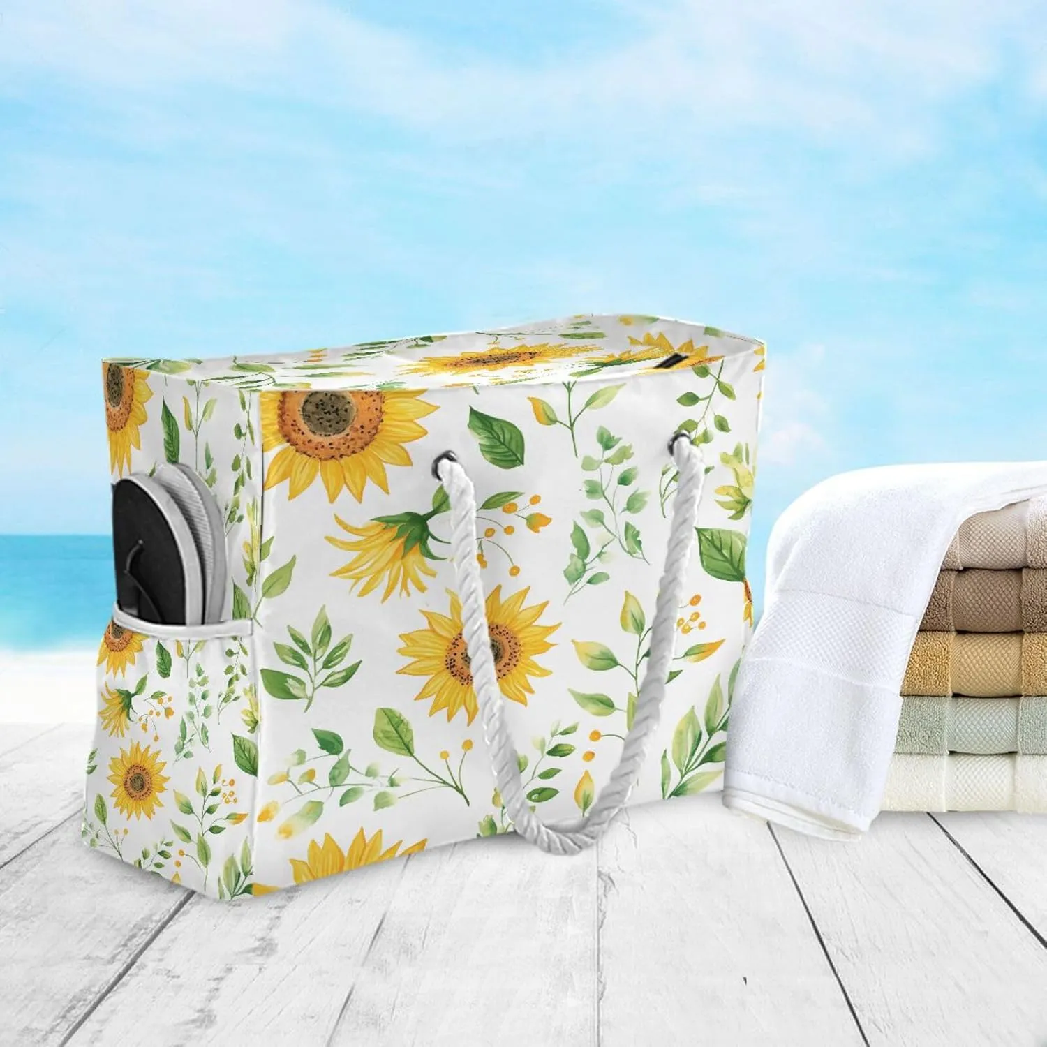 Beach Tote Bag for Women Large Pool Bags Carry On Bag With Wet Compartment for Beach Travel with Pocket Zipper