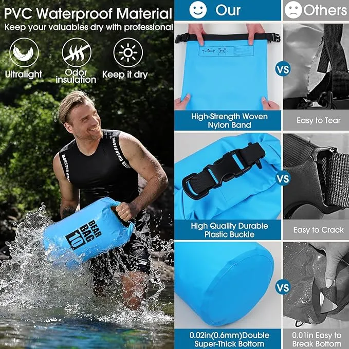 Bear Food Bag Hanging System, Bear Bags for Food Backpacking, Ultralight Bear Proof Food Storage Canister Bag, 10L Waterproof Camping Bear Food Bag Pulley System with Paracord, Carabiner, Throw Bag