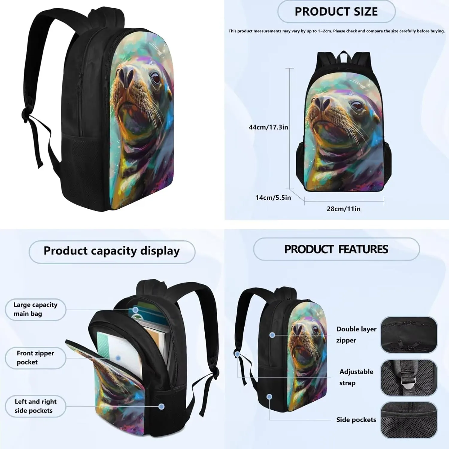 Bearded Dragon Cute Backpack for School Teen Girls 1st 2nd 3rd 4th 5th 6th Grade Boys Girls Teens Bookbag Aesthetic Womens Travel Book Bags for School Kids Student Back Packs