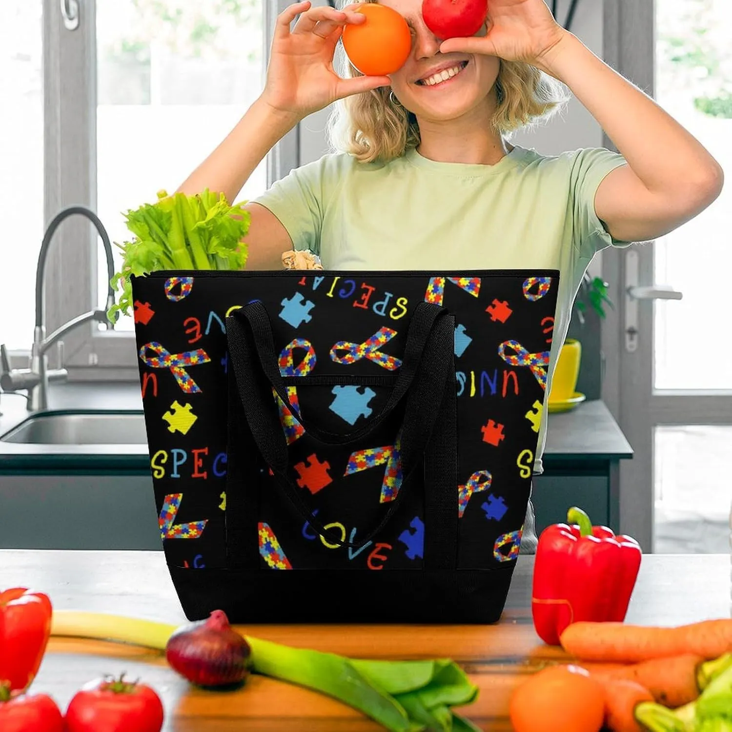 Beautiful Monarch Butterfly Fashionable Large Capacity Insulated Shopping Bag
