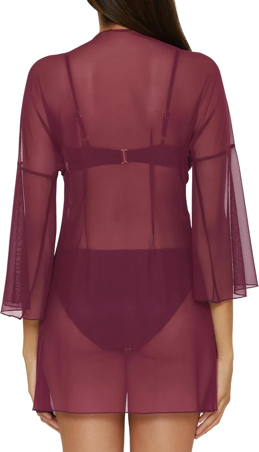 BECCA womens Muse Mesh Tunic, Casual, Sheer, Beach Cover Ups for Women