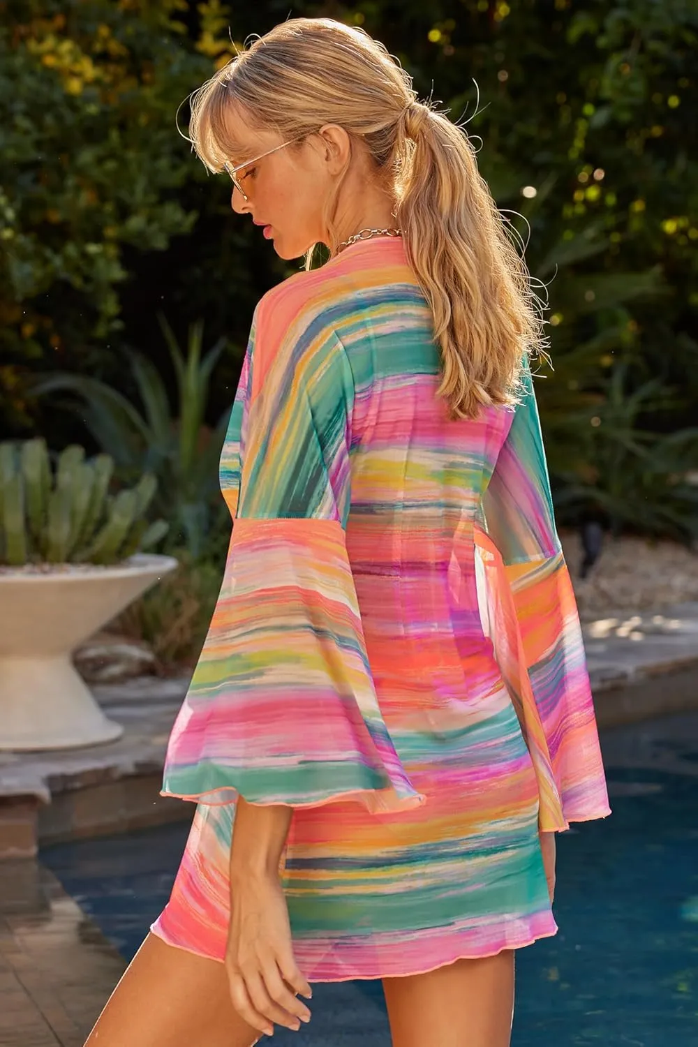 BECCA Women's Verano Mesh Tunic, Casual, Beach Cover Ups
