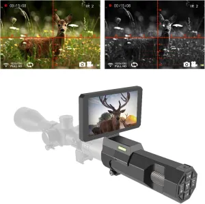 BESTSIGHT Night Vision Scope,DIY Night Vision(Day and Night),Quick Installation Barrle,5" Display Screen with 5w 850nm Infrared Illuminator,View 200m in Night,for 38-44mm Eyepiece Scope (TMNV09)