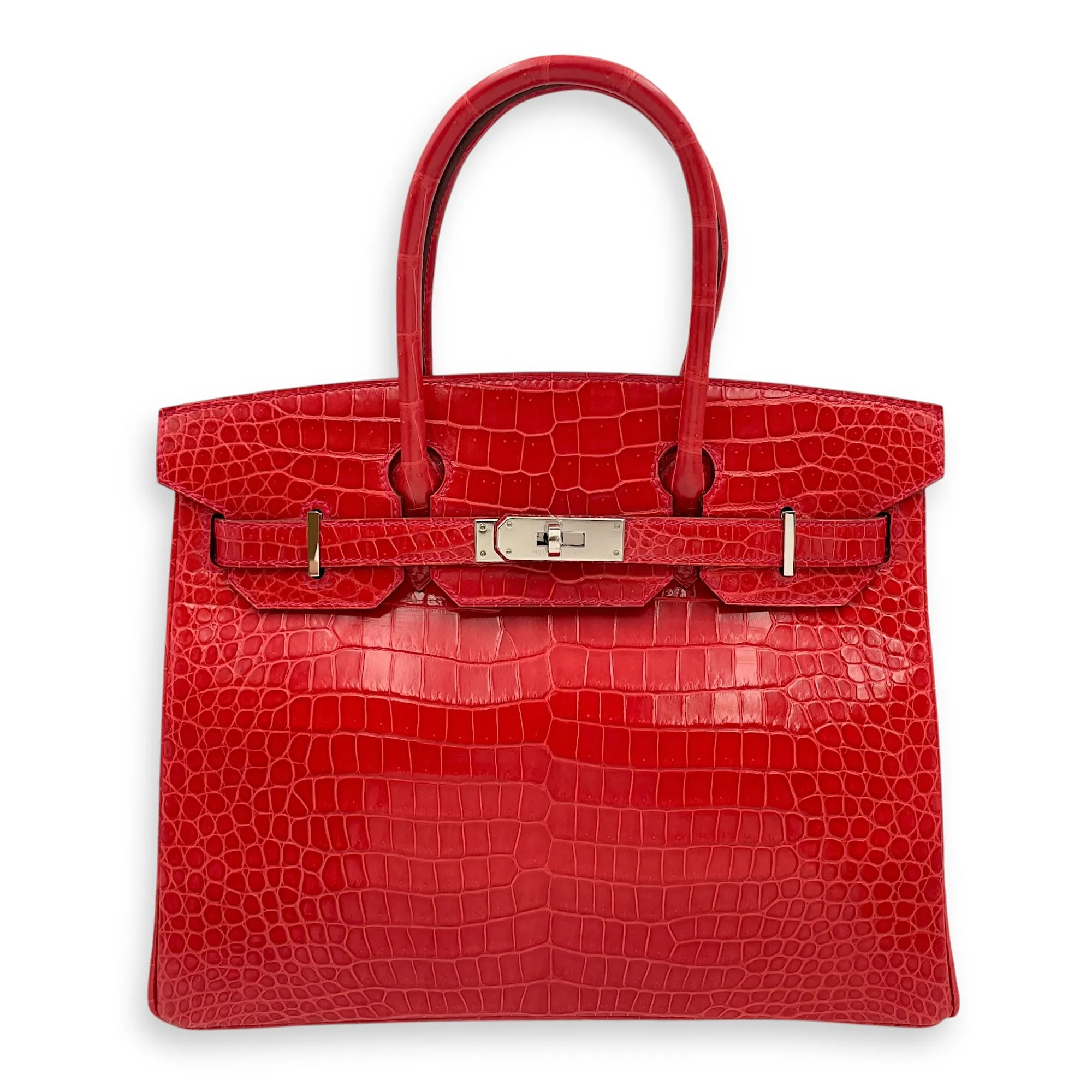 Birkin 30 Bougainvillier in Shiny Porosus, Palladium hardware