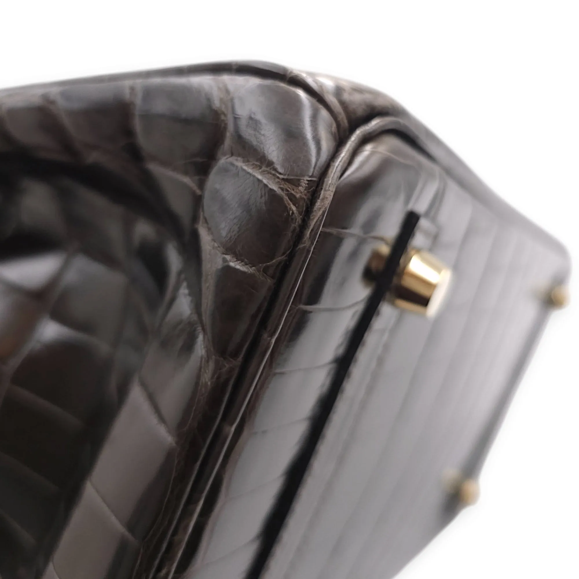 Birkin 30 Graphite in Shiny Niloticus, Gold hardware